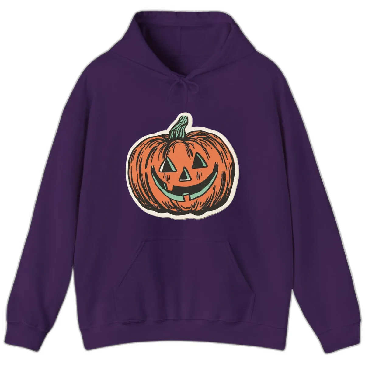 Classic Jack O Lantern Smile Hoodie in Purple