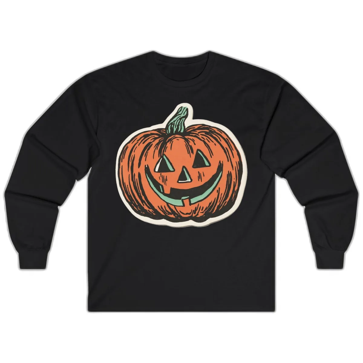 Classic Jack O Lantern Smile Long Sleeve in Black
