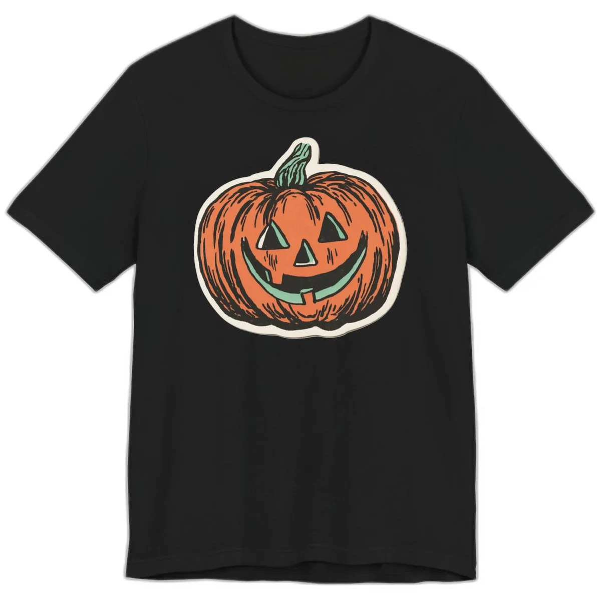 Classic Jack O Lantern Smile Premium T-Shirt in Black