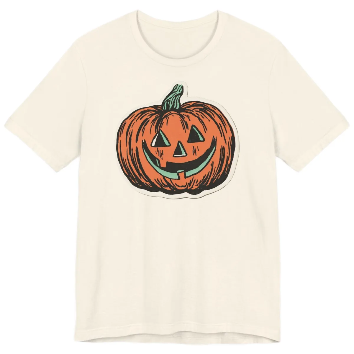 Classic Jack O Lantern Smile Premium T-Shirt in Natural