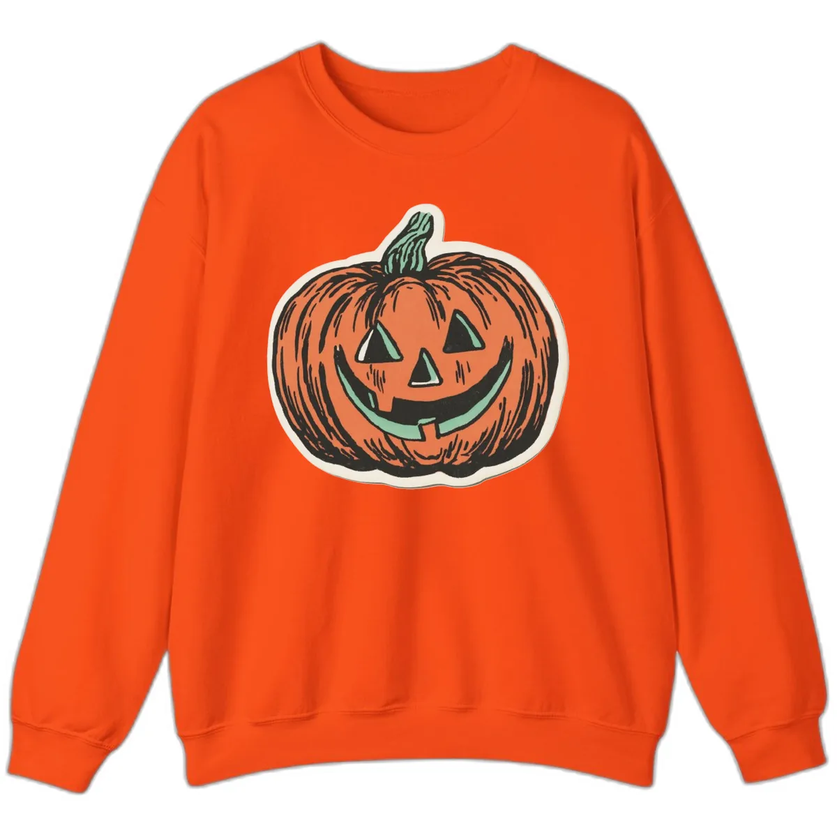 Classic Jack O Lantern Smile Sweatshirt in Orange