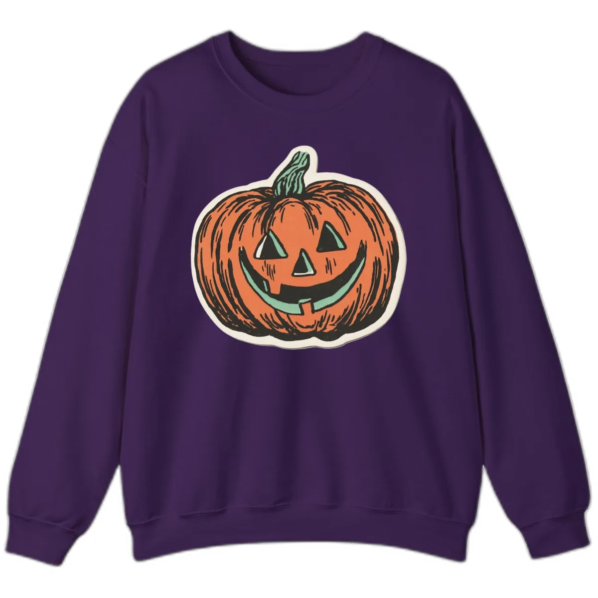 Classic Jack O Lantern Smile Sweatshirt in Purple