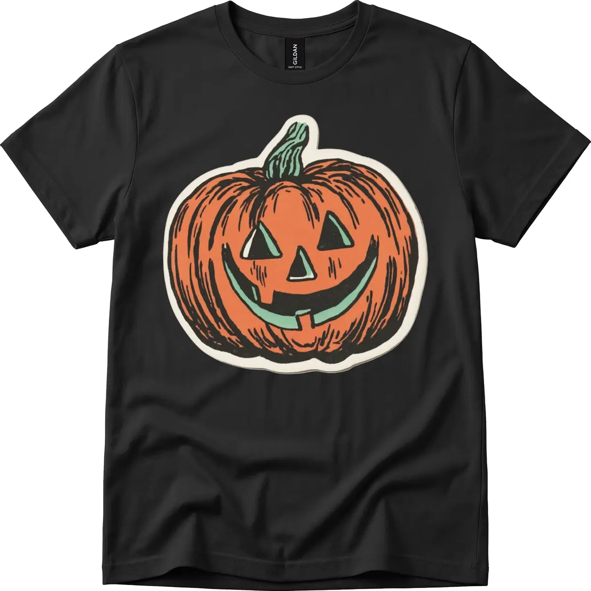 Classic Jack O Lantern Smile T-Shirt in Black