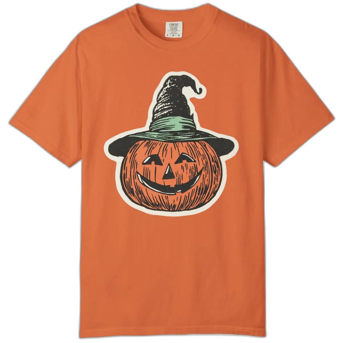 Jack-O-Lantern Witch Hat Halloween Comfort Color in Burnt Orange