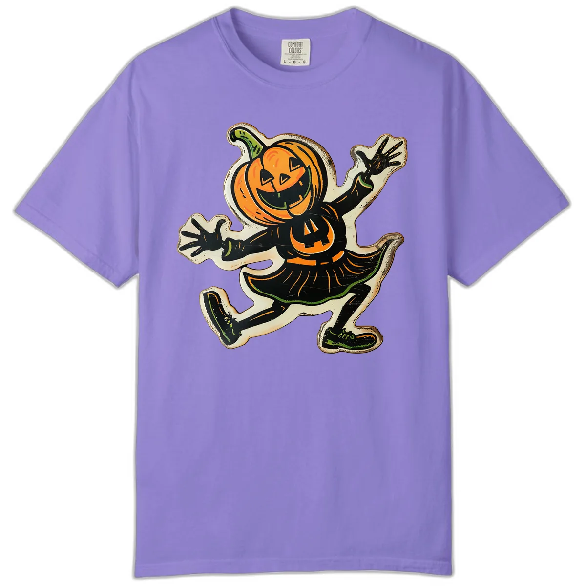 Jumping Jack O'Lantern Halloween Pal Comfort Color in Violet