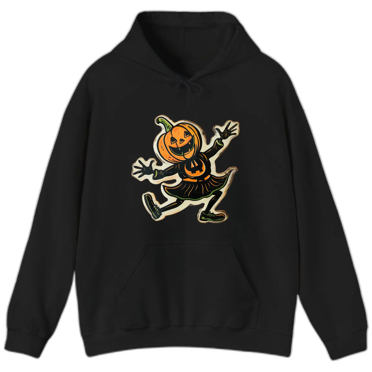 Jumping Jack O'Lantern Halloween Pal Hoodie in Black