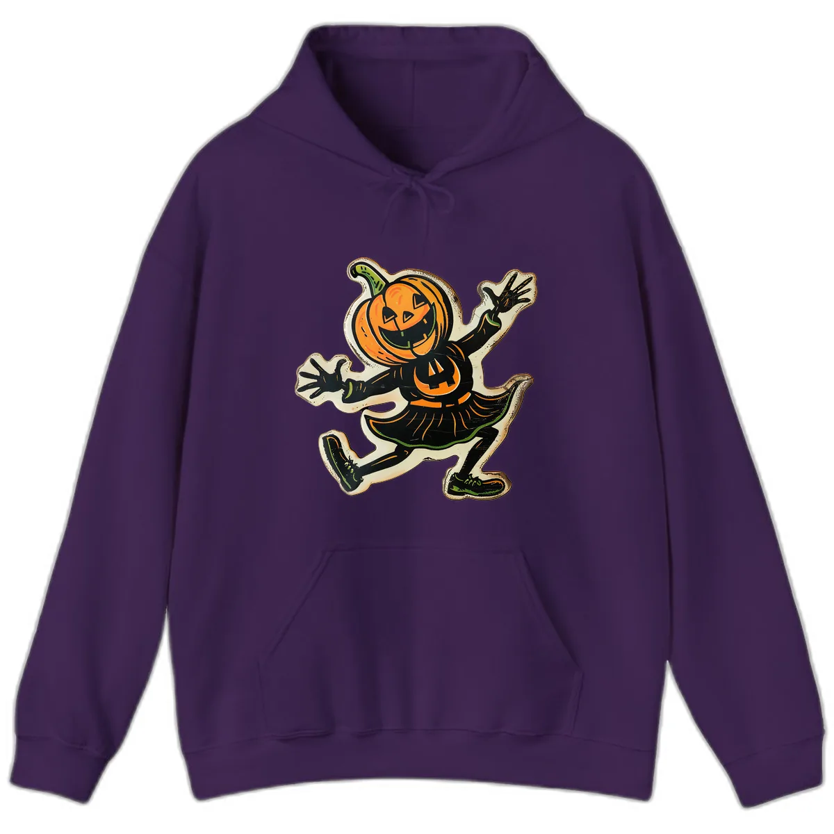 Jumping Jack O'Lantern Halloween Pal Hoodie in Purple