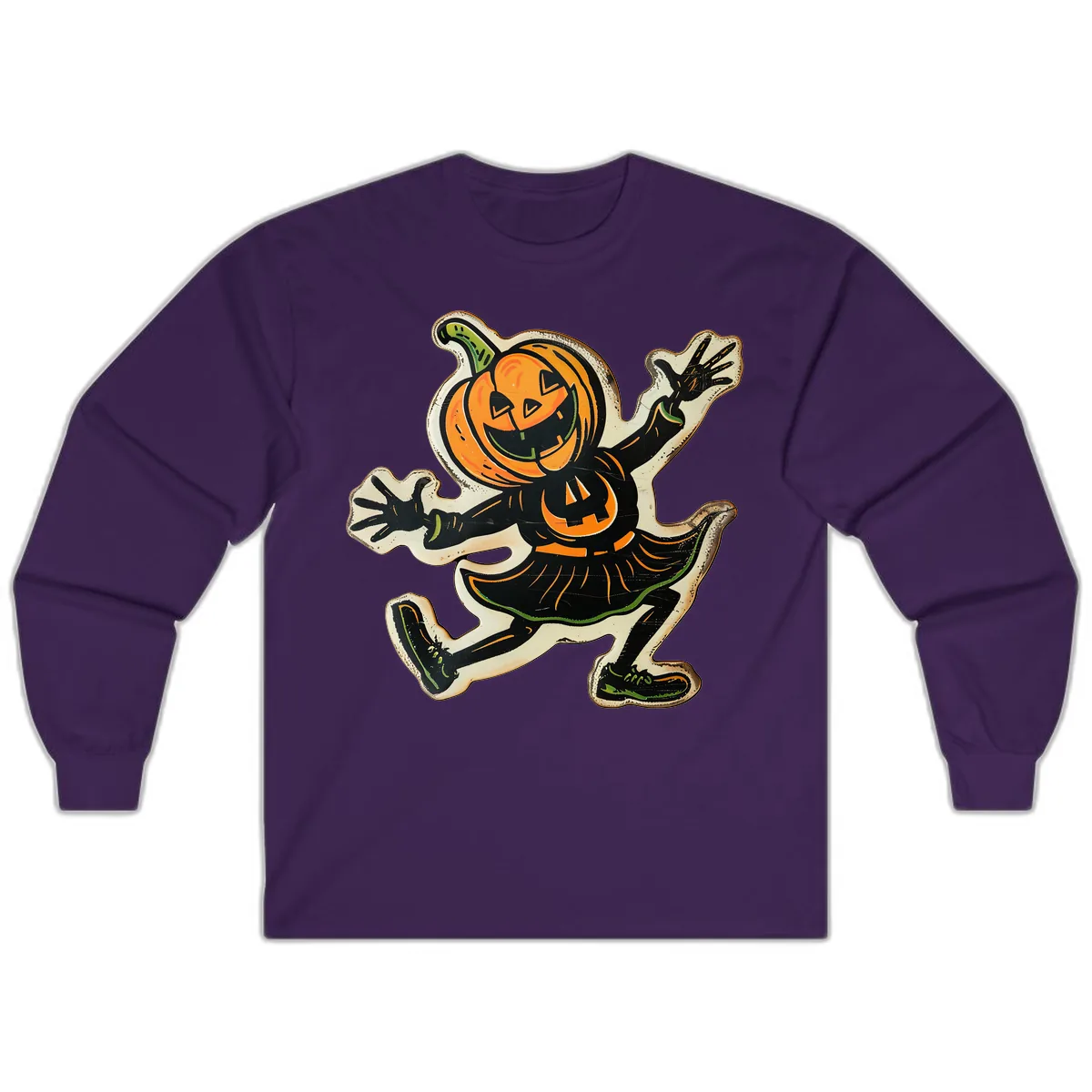 Jumping Jack O'Lantern Halloween Pal Long Sleeve in Purple