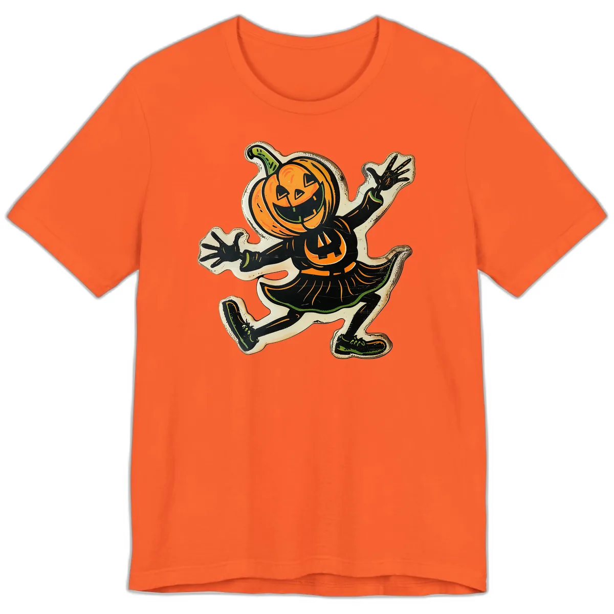 Jumping Jack O'Lantern Halloween Pal Premium T-Shirt in Orange