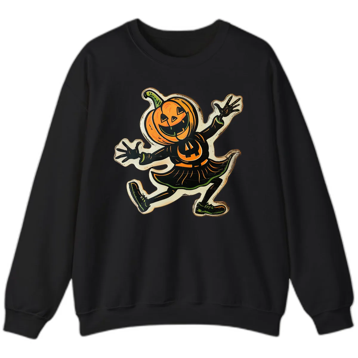 Jumping Jack O'Lantern Halloween Pal Sweatshirt in Black