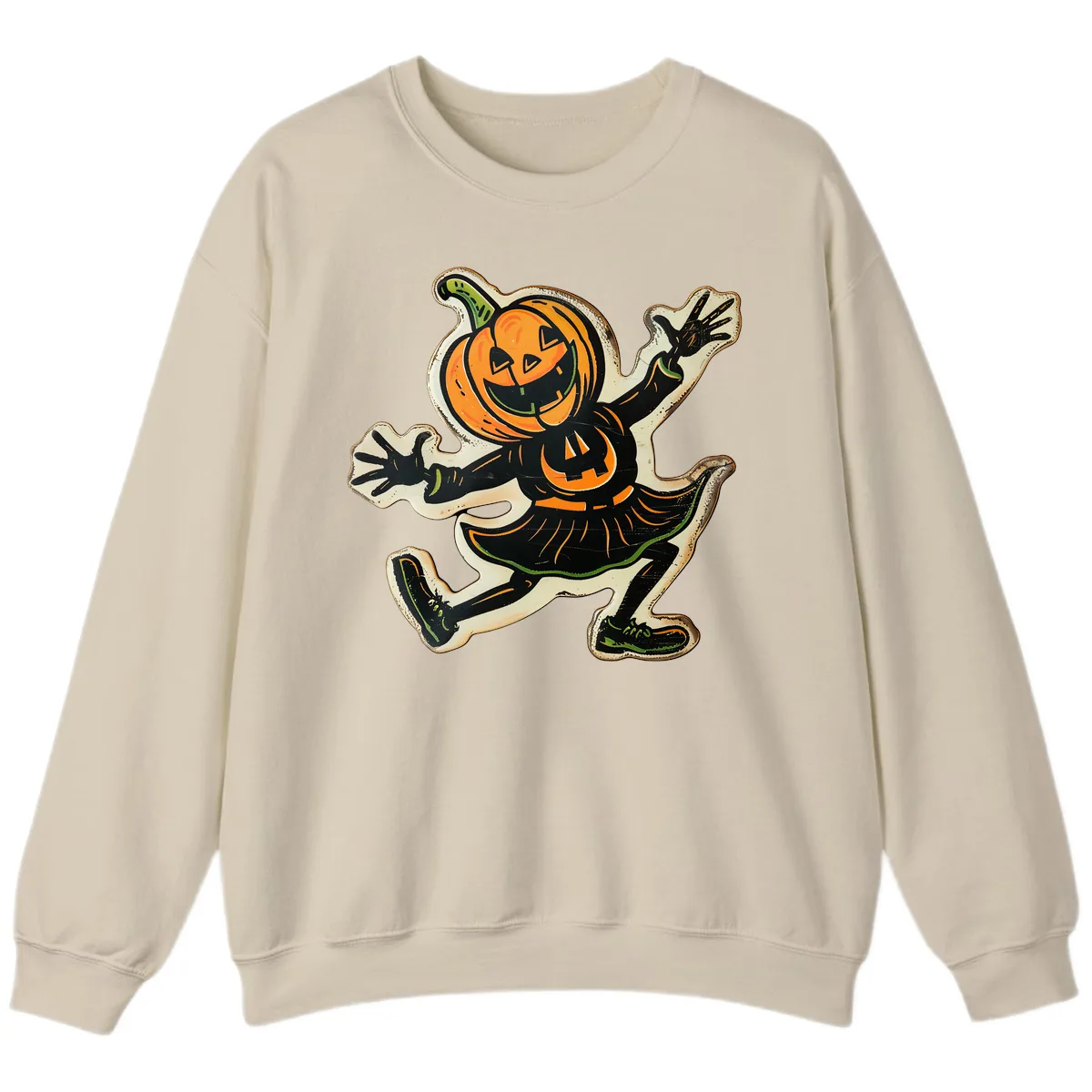 Jumping Jack O'Lantern Halloween Pal Sweatshirt in Sand