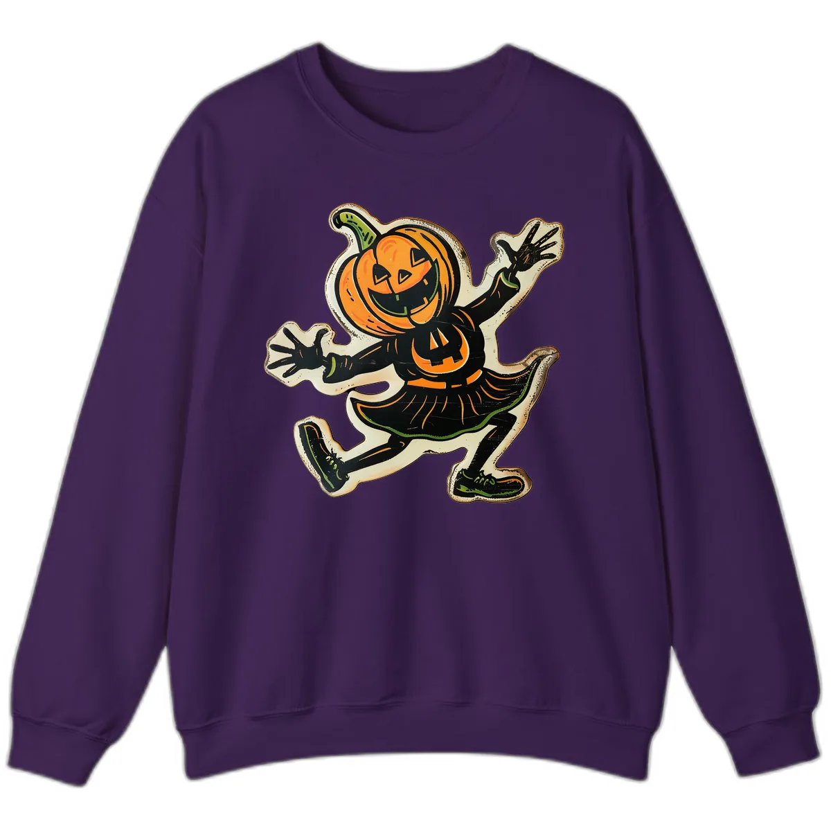 Jumping Jack O'Lantern Halloween Pal Sweatshirt in Purple