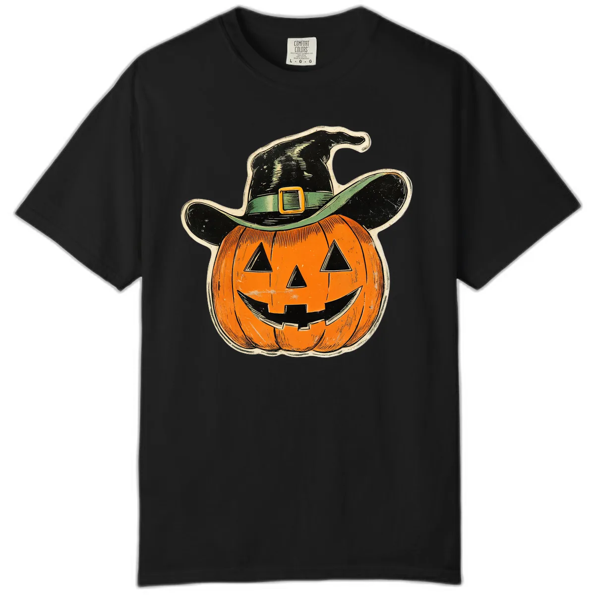 Halloween Witch Hat Pumpkin Pal Comfort Color in Black