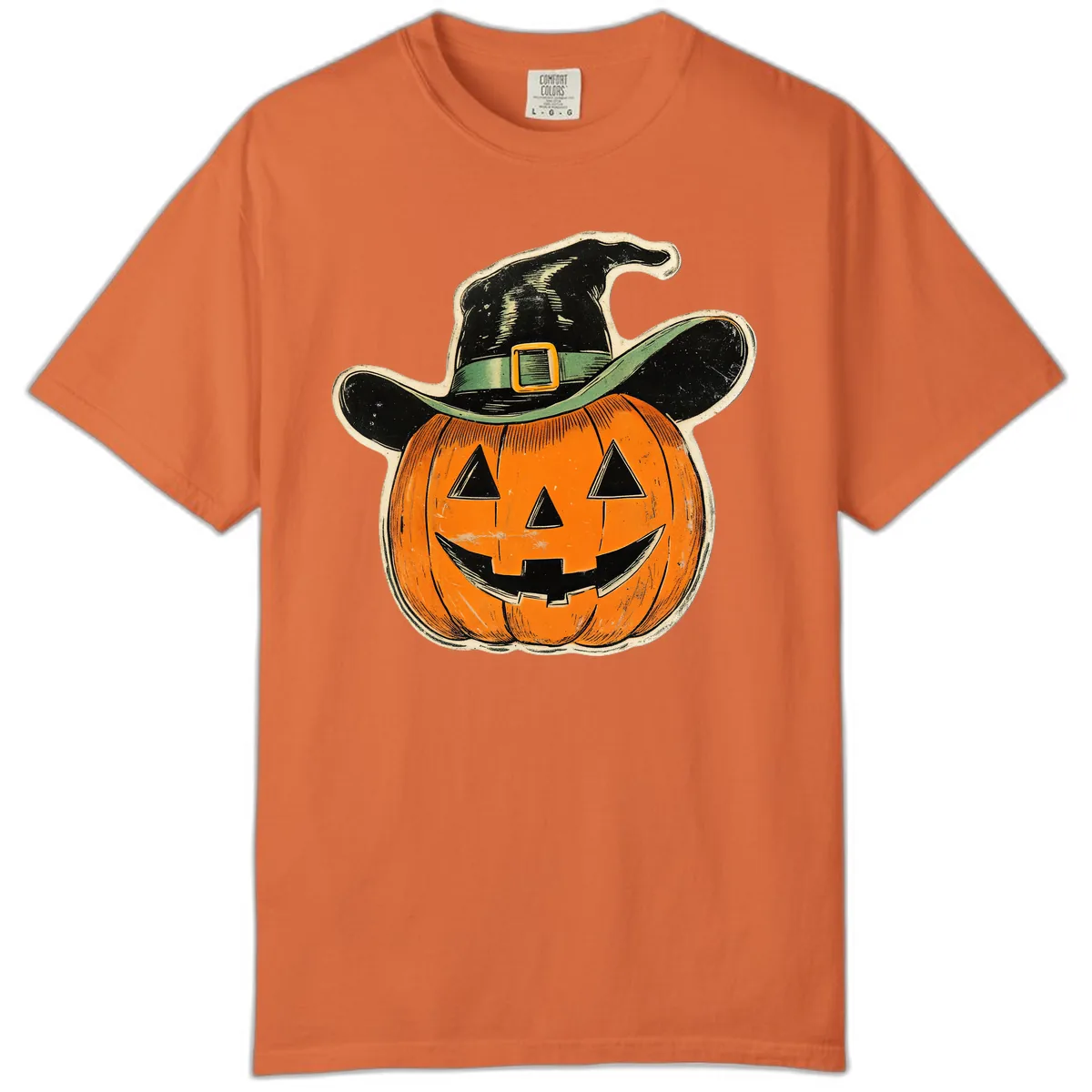 Halloween Witch Hat Pumpkin Pal Comfort Color in Burnt Orange