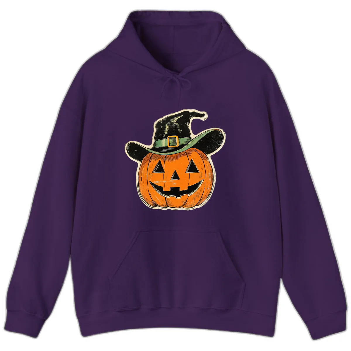 Halloween Witch Hat Pumpkin Pal Hoodie in Purple