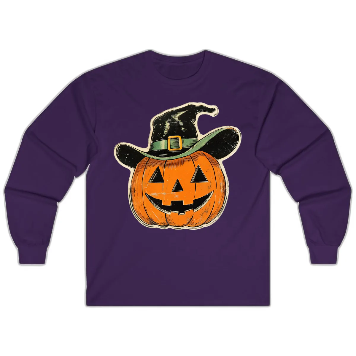 Halloween Witch Hat Pumpkin Pal Long Sleeve in Purple