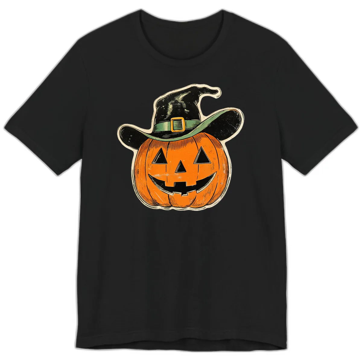 Halloween Witch Hat Pumpkin Pal Premium T-Shirt in Black