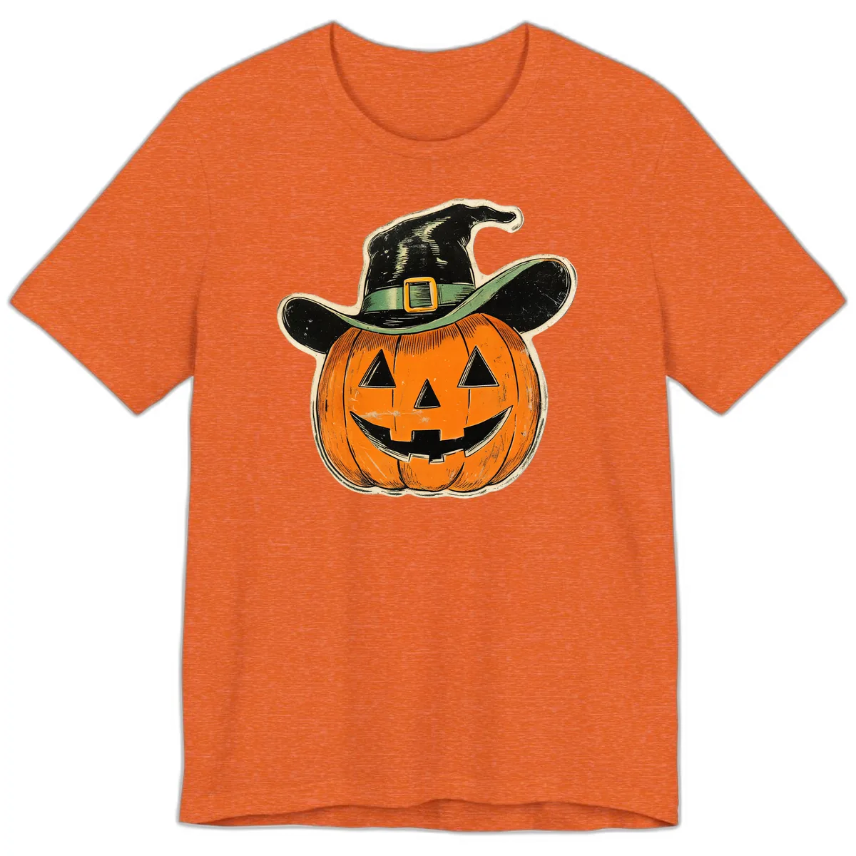 Halloween Witch Hat Pumpkin Pal Premium T-Shirt in Heather Orange