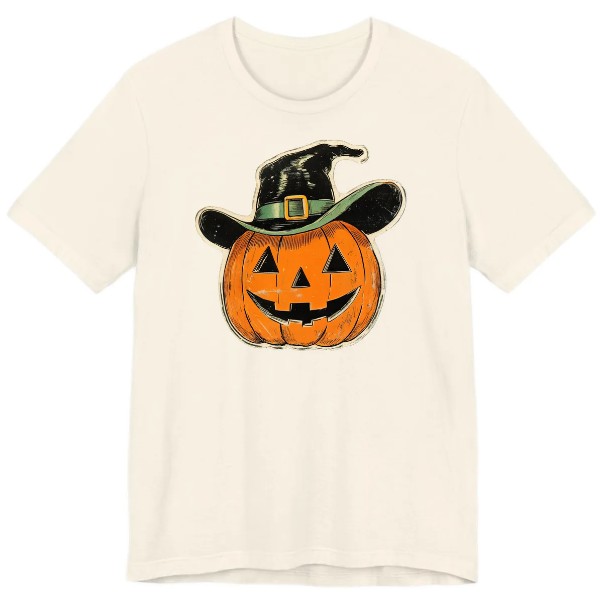 Halloween Witch Hat Pumpkin Pal Premium T-Shirt in Natural