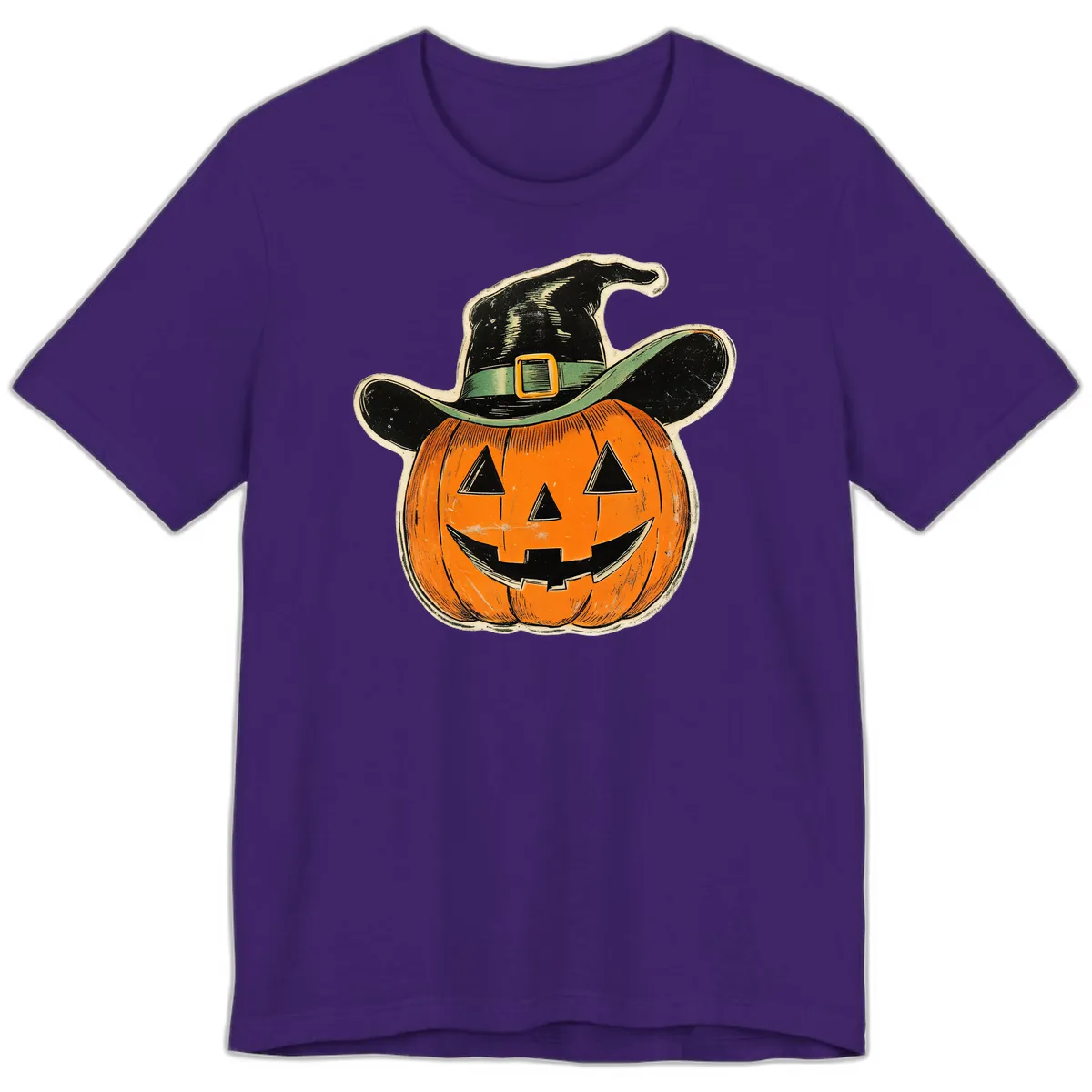 Halloween Witch Hat Pumpkin Pal Premium T-Shirt in Team Purple