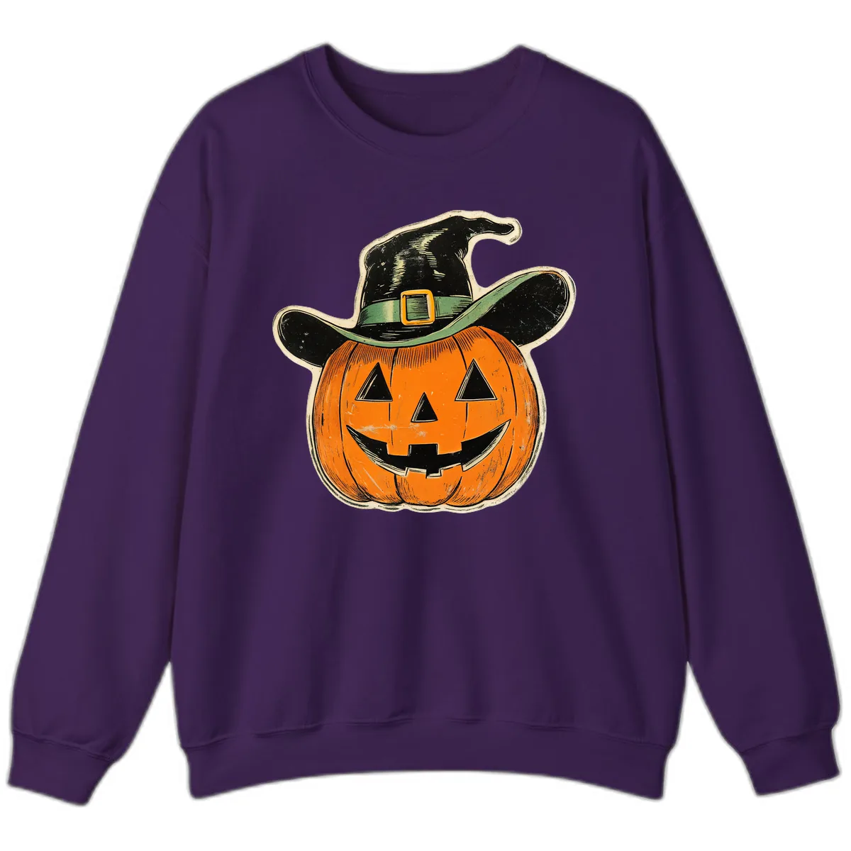 Halloween Witch Hat Pumpkin Pal Sweatshirt in Purple