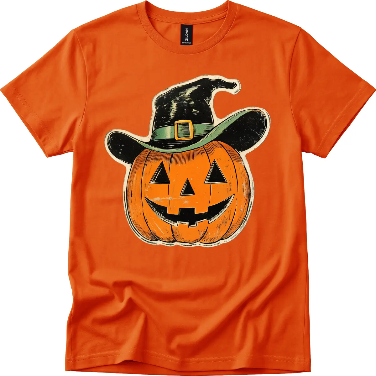 Halloween Witch Hat Pumpkin Pal T-Shirt in Orange