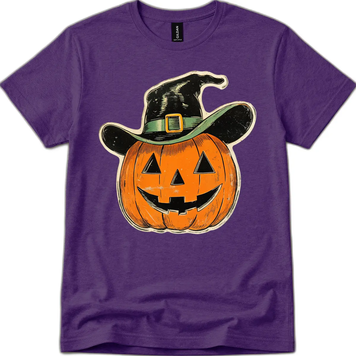 Halloween Witch Hat Pumpkin Pal T-Shirt in Purple