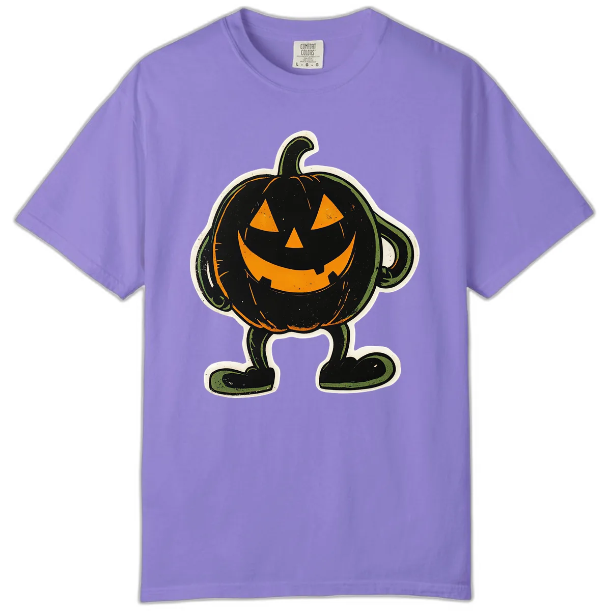 Spooky Grinning Jack-o'-Lantern Character Comfort Color in Violet