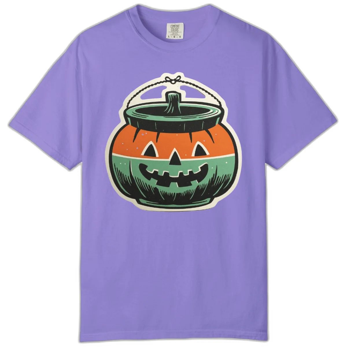 Vintage Jack O Lantern Candy Bucket Comfort Color in Violet