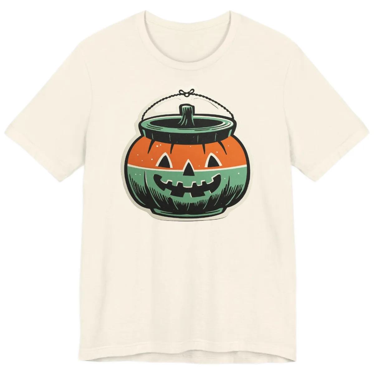 Vintage Jack O Lantern Candy Bucket Premium T-Shirt in Natural