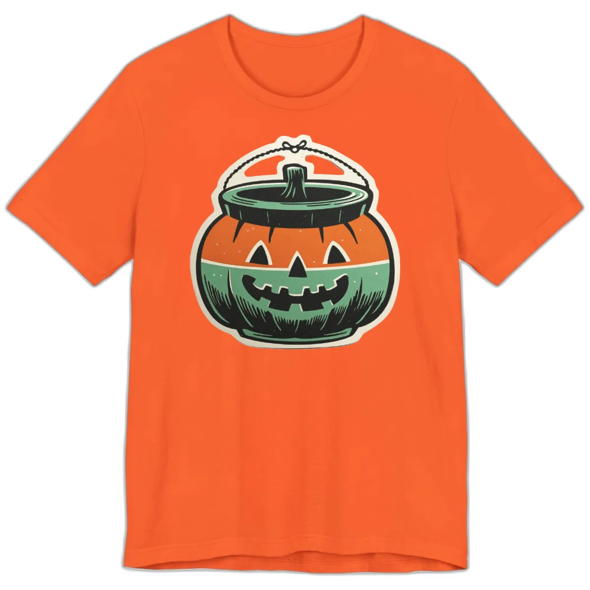Vintage Jack O Lantern Candy Bucket Premium T-Shirt in Orange