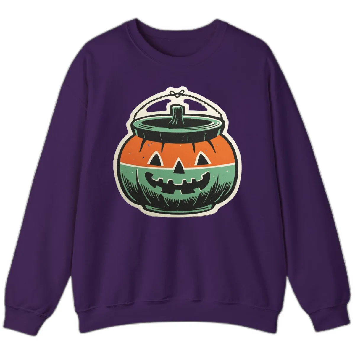 Vintage Jack O Lantern Candy Bucket Sweatshirt in Purple