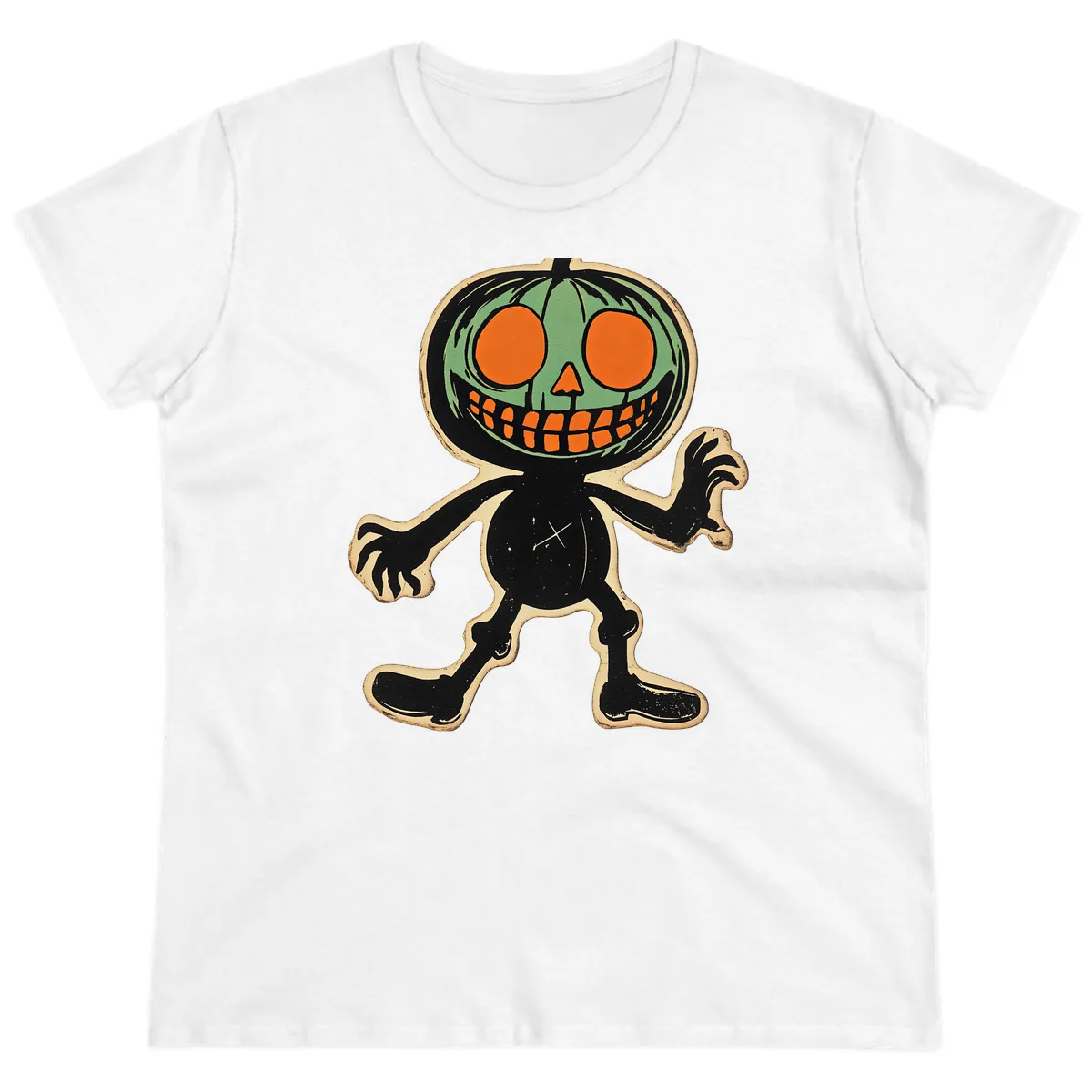 Spooky Pumpkin Pal Ladies Tee in White