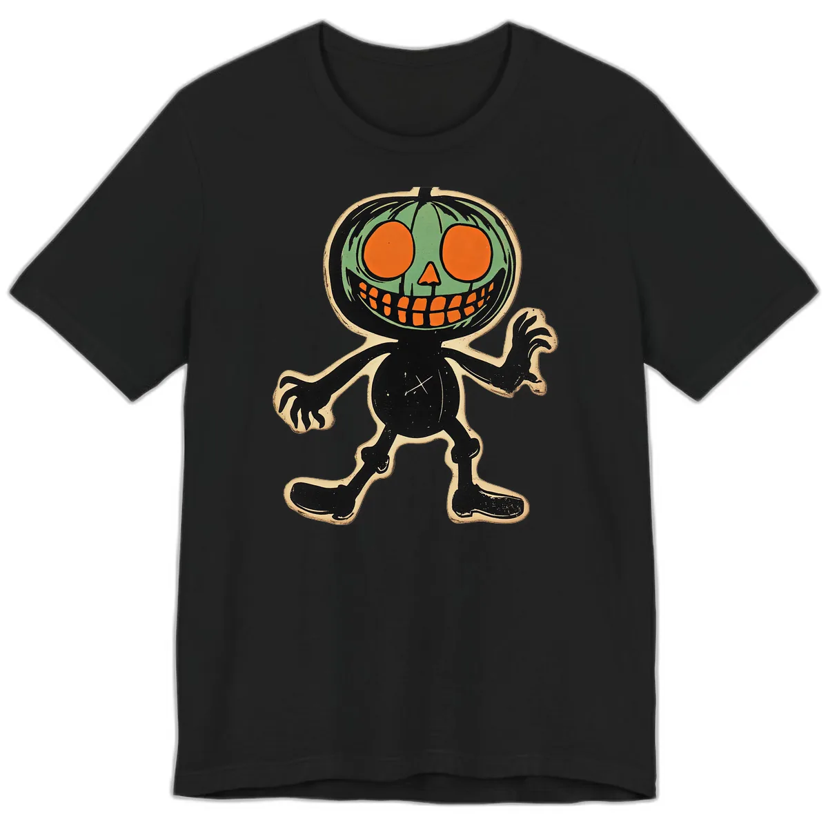 Spooky Pumpkin Pal Premium T-Shirt in Black