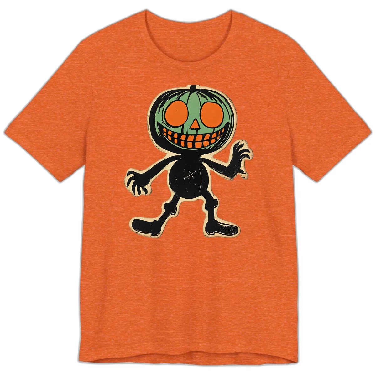Spooky Pumpkin Pal Premium T-Shirt in Heather Orange