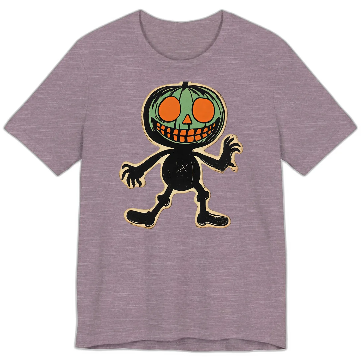 Spooky Pumpkin Pal Premium T-Shirt in Heather Purple