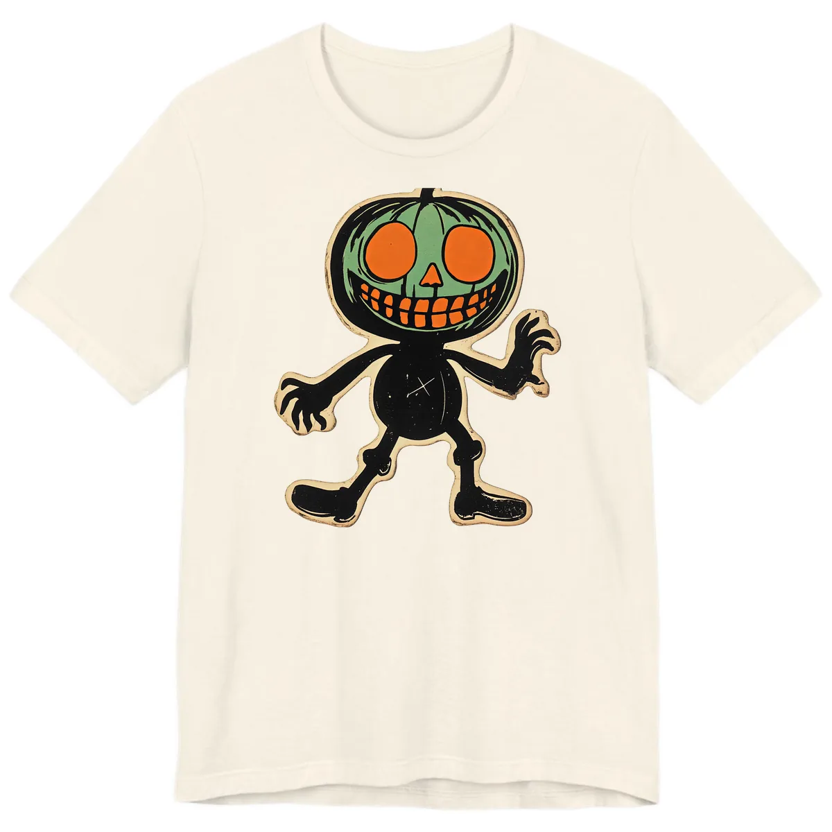 Spooky Pumpkin Pal Premium T-Shirt in Natural