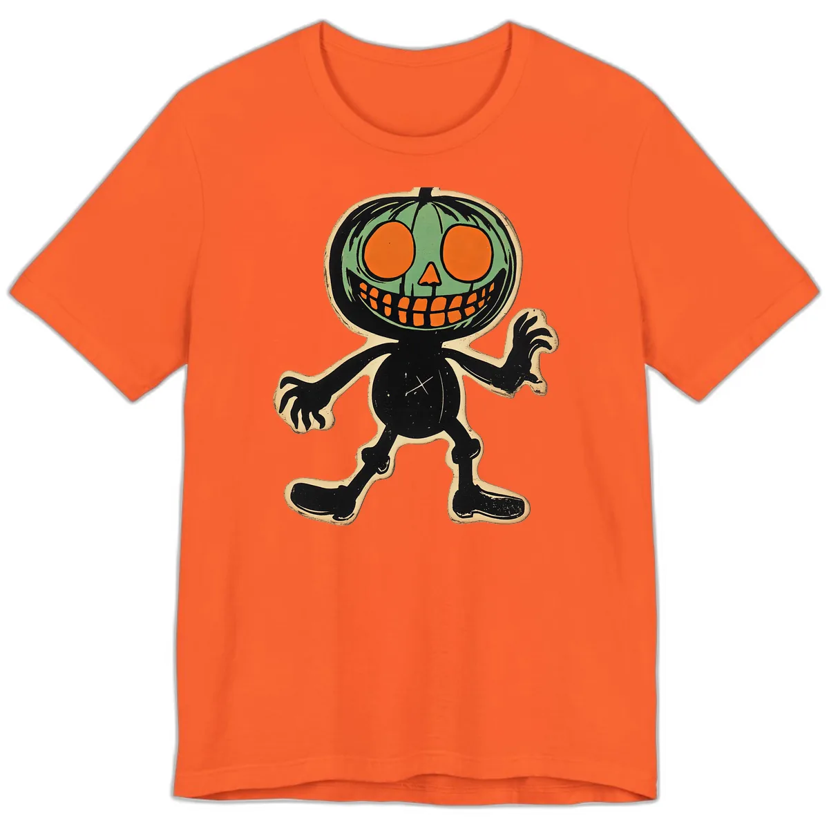 Spooky Pumpkin Pal Premium T-Shirt in Orange