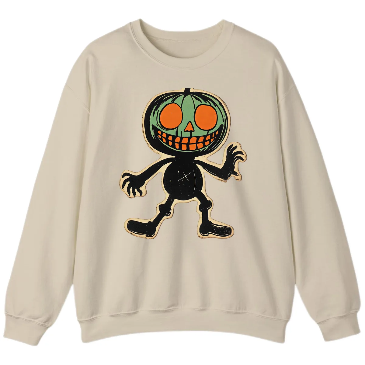 Spooky Pumpkin Pal Sweatshirt in Sand
