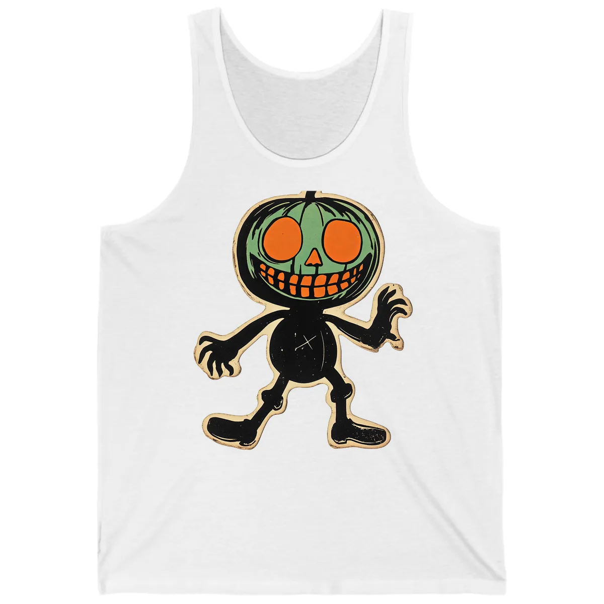 Spooky Pumpkin Pal Tank in White