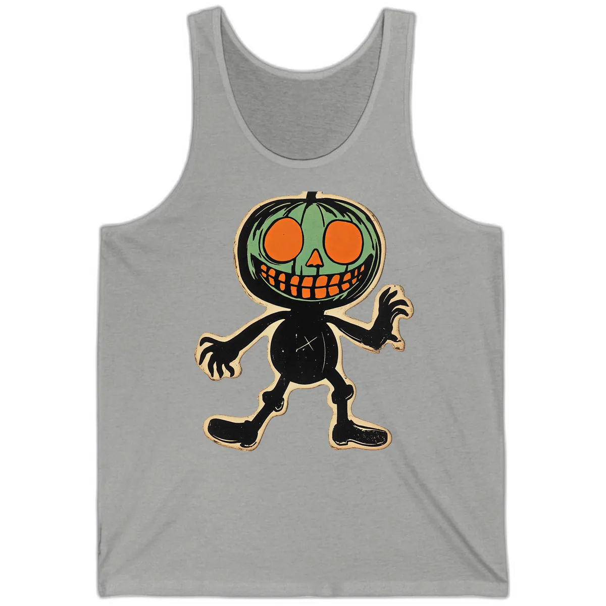 Spooky Pumpkin Pal Tank in Athletic Heather