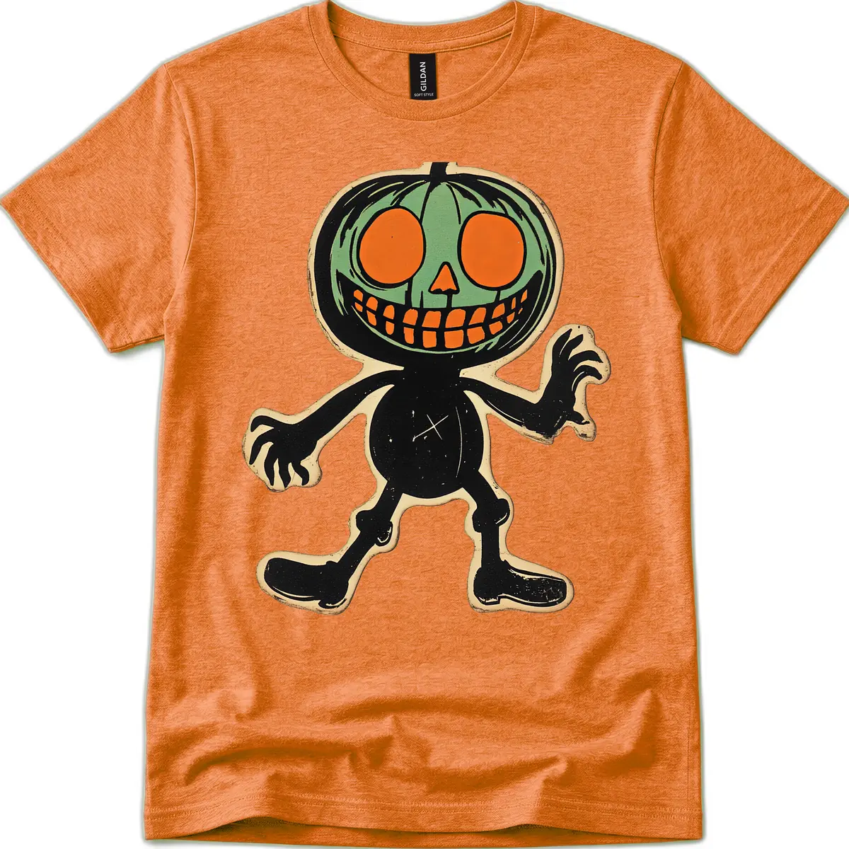 Spooky Pumpkin Pal T-Shirt in Heather Orange