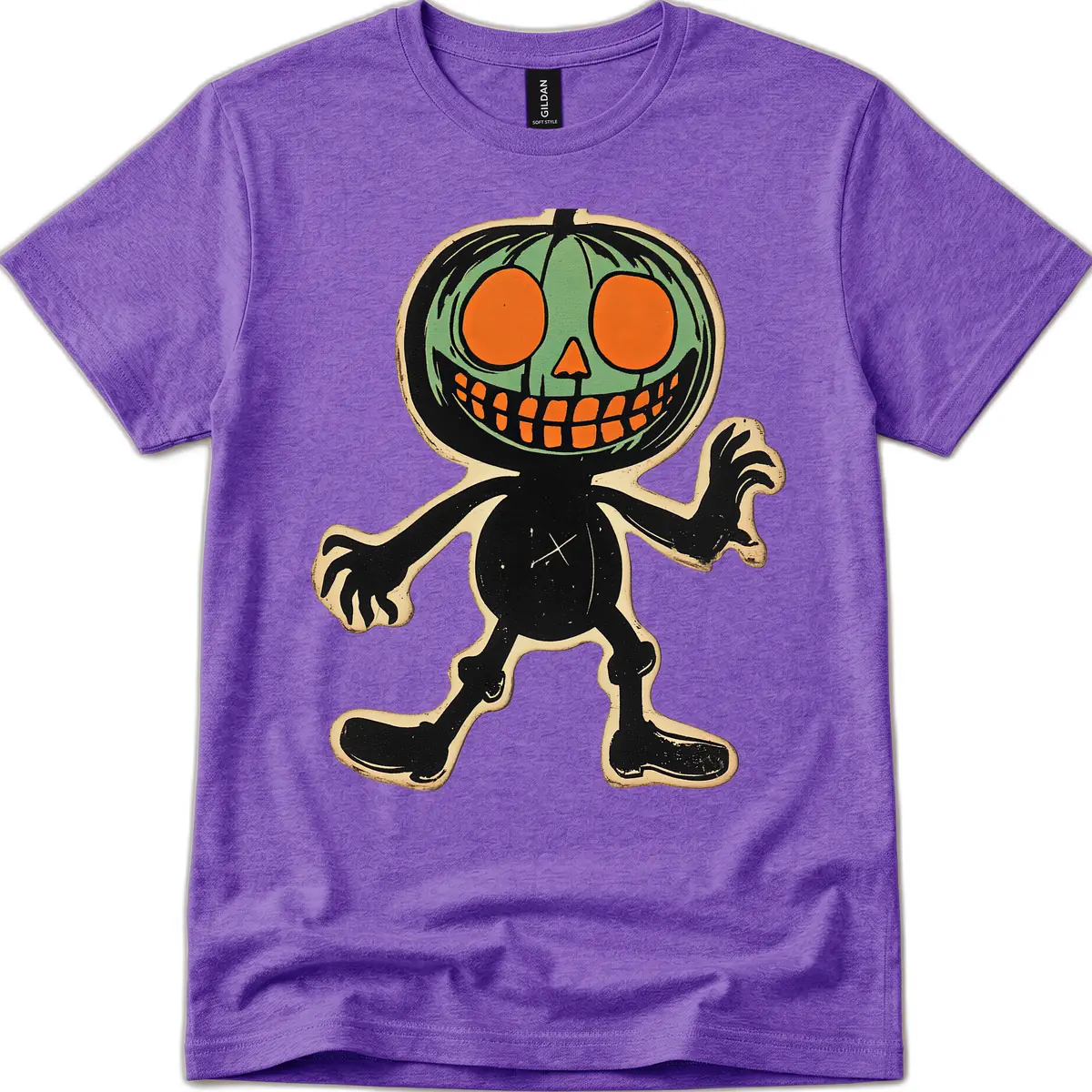 Spooky Pumpkin Pal T-Shirt in Heather Purple