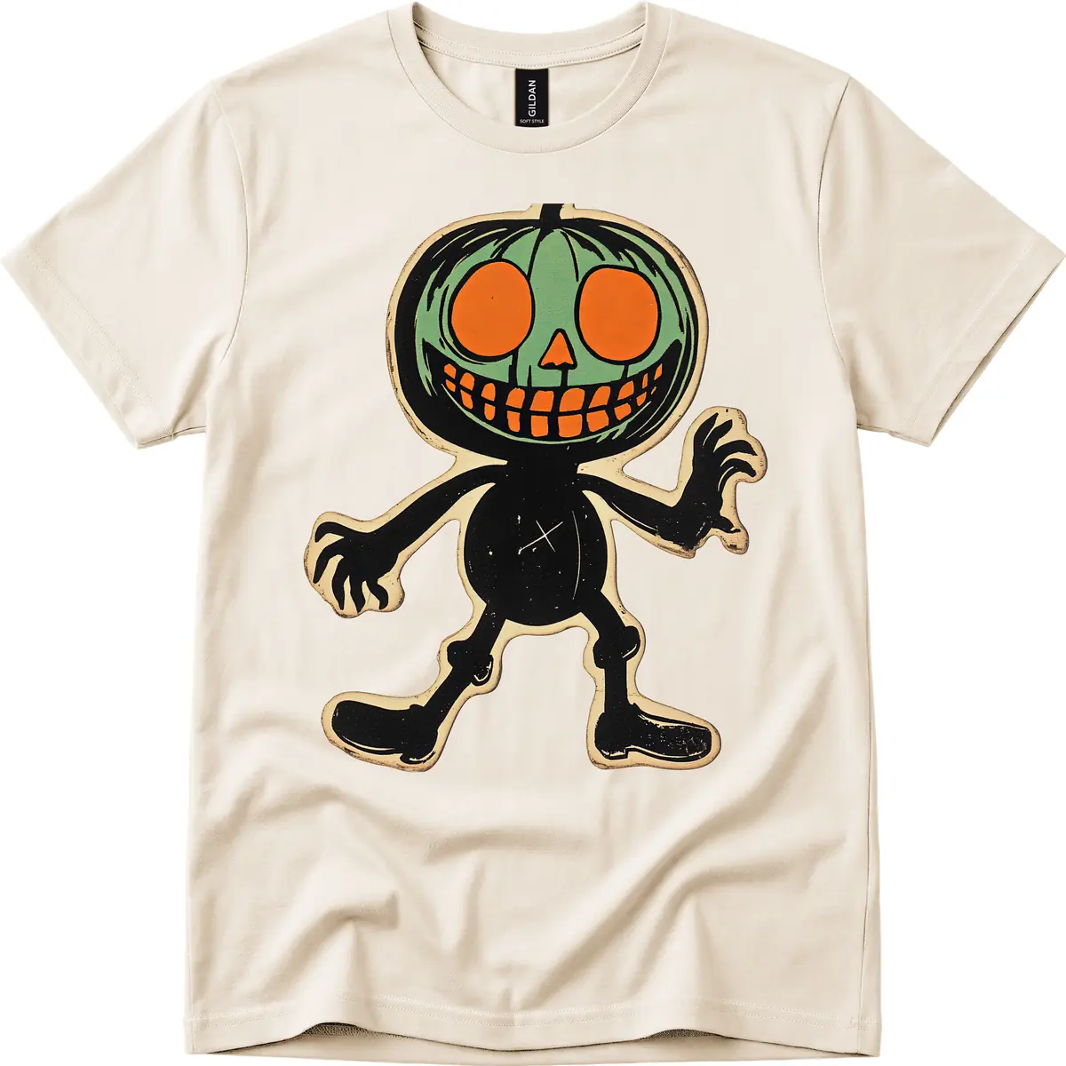 Spooky Pumpkin Pal T-Shirt in Natural