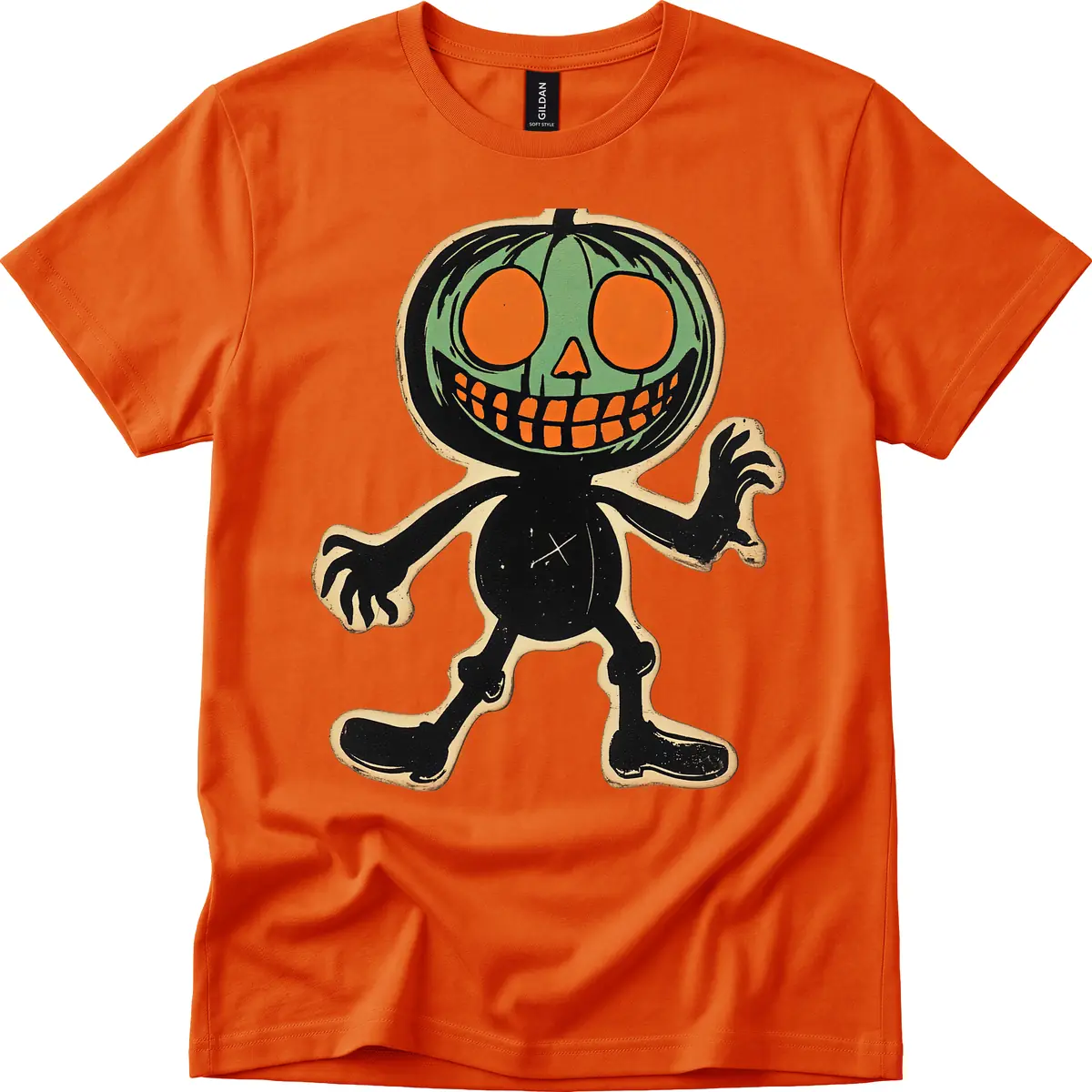 Spooky Pumpkin Pal T-Shirt in Orange