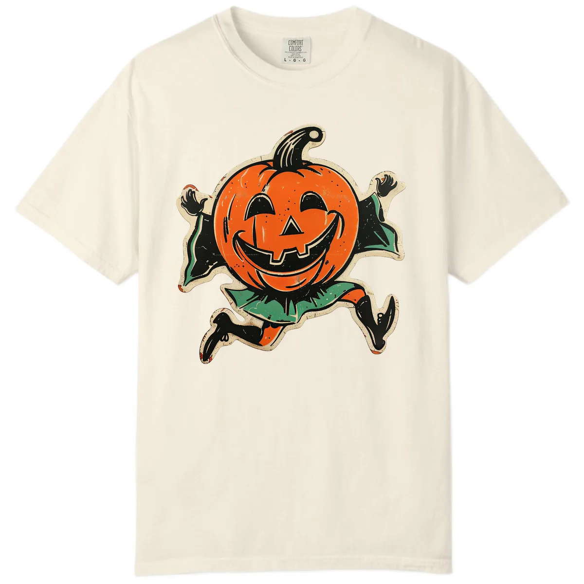 Happy Running Jack-o'-Lantern Comfort Color in Ivory