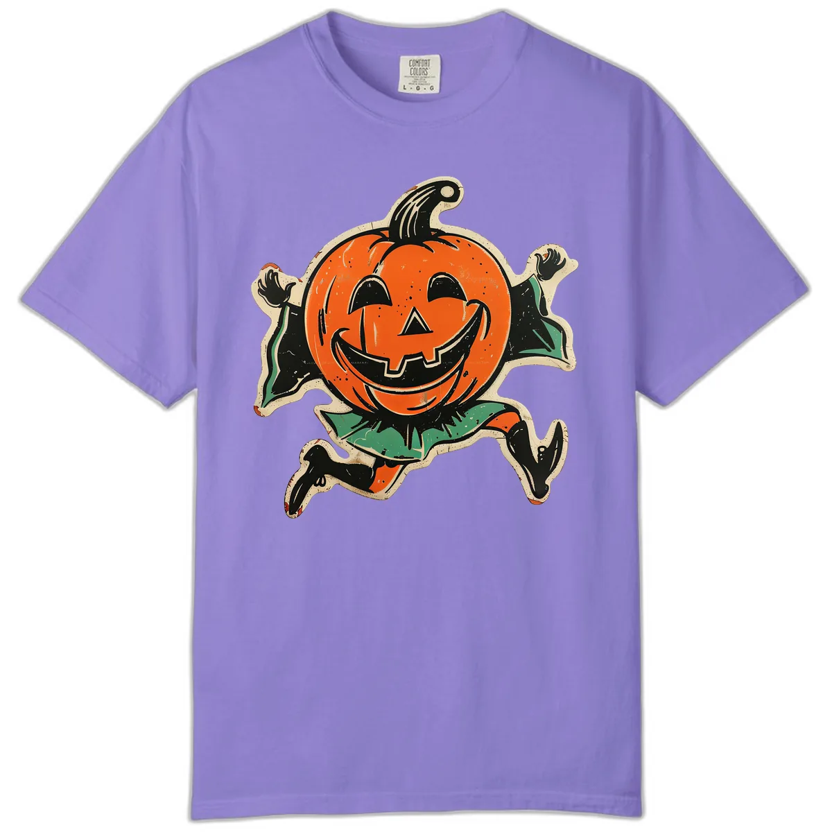 Happy Running Jack-o'-Lantern Comfort Color in Violet