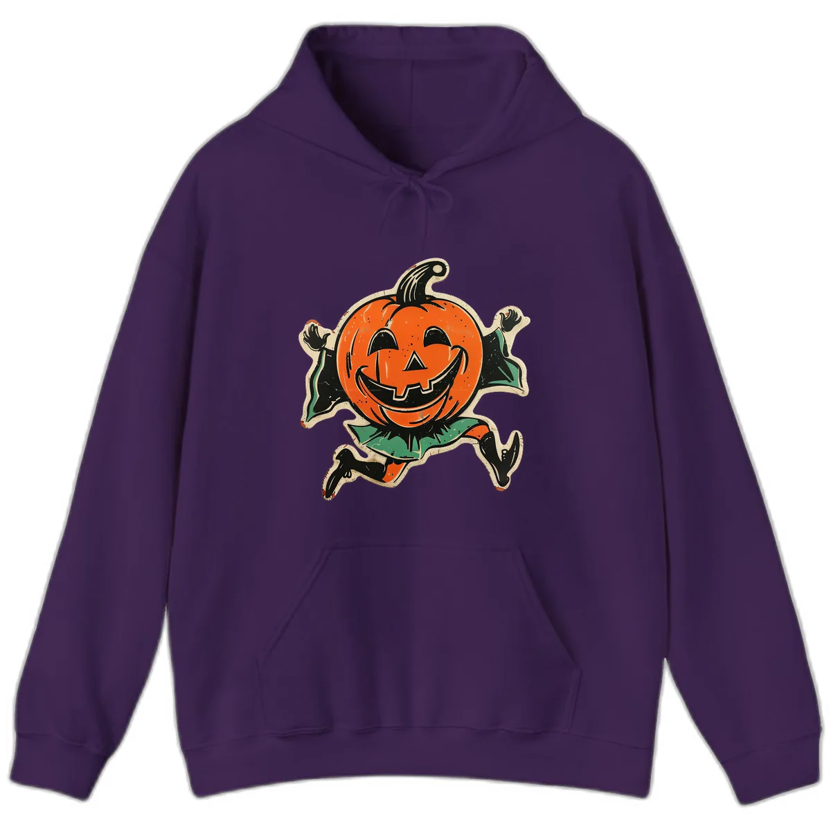 Happy Running Jack-o'-Lantern Hoodie in Purple