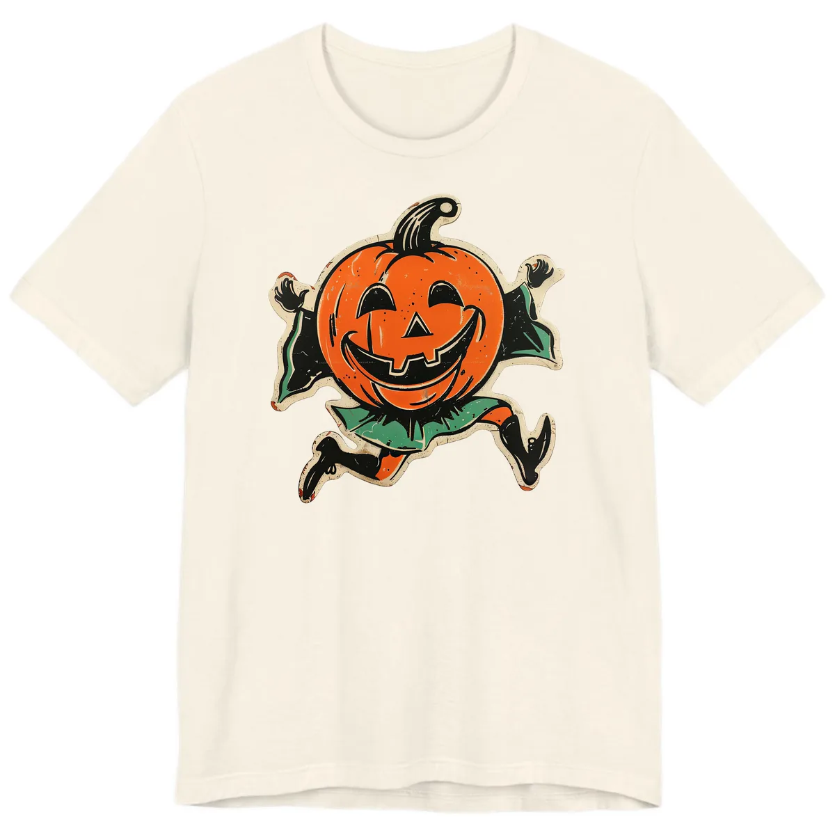 Happy Running Jack-o'-Lantern Premium T-Shirt in Natural