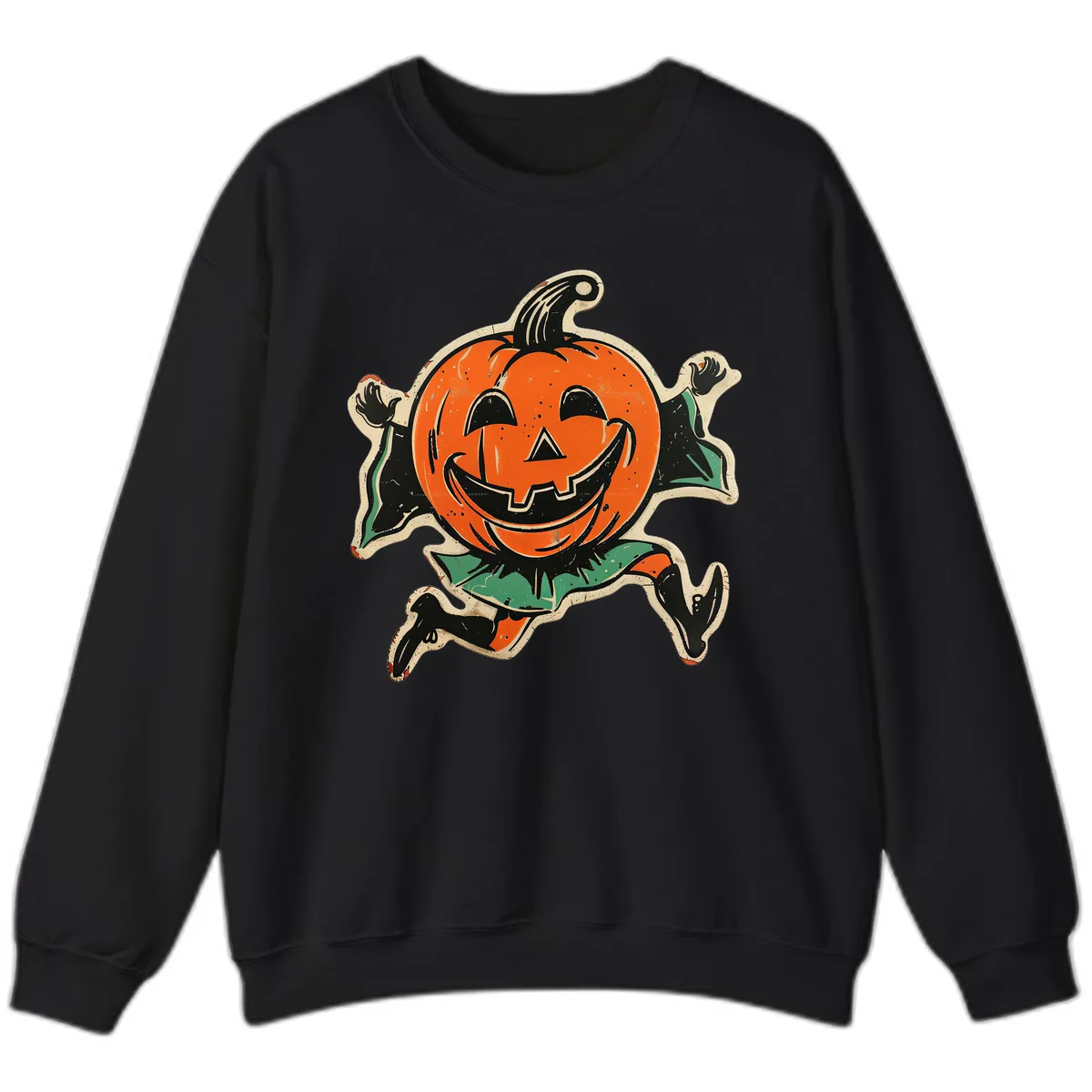 Happy Running Jack-o'-Lantern Sweatshirt in Black